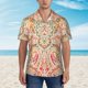 thumbnail image 2 of Balery Indian Paisley 1 Camisas hawaianas de manga corta para hombre, camisas playeras de corte holgado, camisas de vacaciones con botones,Large, 2 of 7
