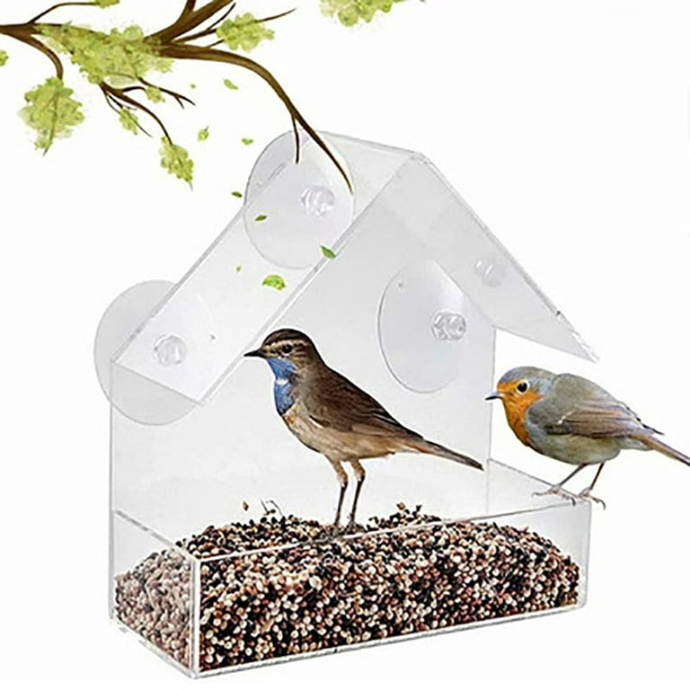 Outside Wild Clear Window Mounted Bird Feeders with Strong Suction