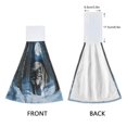 thumbnail image 3 of Haosy 2 Pack Kitchen Wash Cloths with Hanging Loops Absorbent Absorbent Quick Drying Hand Towels, Forest Wolf Moon, 3 of 7