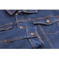 thumbnail image 4 of Men’s Classic Multi Pocket Button Up Stretch Denim Casual Trucker Jean Jacket (Blue, L), 4 of 5