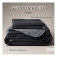 thumbnail image 3 of Edredón Ligero Real Textil + 2 Fundas de Almohada, Juego de Colcha King Size, Color Negro/Gris, 3 of 9