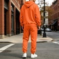 thumbnail image 5 of Delconic Mens Hoodie and Jogger Set Pullover Hooded Sweatshirt and Drawstring Sweatpants Casual Athletic Two Piece Outfit Saffron L, 5 of 9