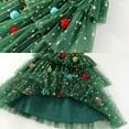 thumbnail image 4 of Toddler Girl Christmas Dress Star Sequin Layered Tulle Tutu Dress Pompom Embroidery Cake Smash Dress 1-2T, 4 of 7