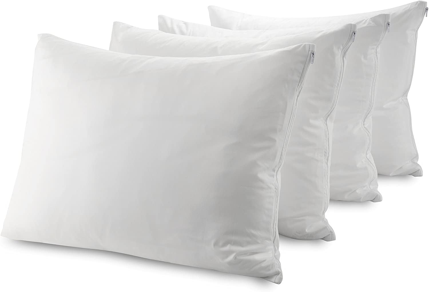 Details about   Cotton Pillow Protectors Standard 20x26" Zippered Covers Breathable 4 Pack New