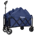 thumbnail image 7 of Outdoor Rolling Wagon Utility Cart, Wagons Grocery Cart with Wheels, Garden Cart with Adjustable Handle, Beach Cart with 2 Mesh Cup Holders, for Outdoor, Beaches, Gardens, Parks, Shopping, S10485, 7 of 7