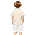 thumbnail image 6 of NinXxx Boys Summer Style Turn Collar Short Sleeve School Shirt Daily Wear Beige 120.00, 6 of 7