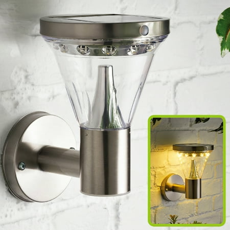 

DTOWER Solar Light Stainless Steel Human Body Induction Wall Light Outdoor Garden Street Light