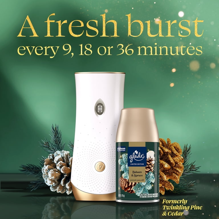 Glade® Automatic Spray Air Freshener Refill, Christmas Holiday Balsam & Spruce, 6.2oz., 2 Count