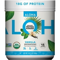 ALOHA Plant Based Protein Powder, Vanilla, 18g Protein, 1LB 2.5oz