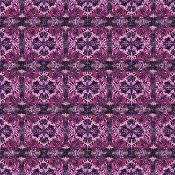 Ahgly Company Indoor Square Patterned Orchid Purple Area Rugs, 5' Square