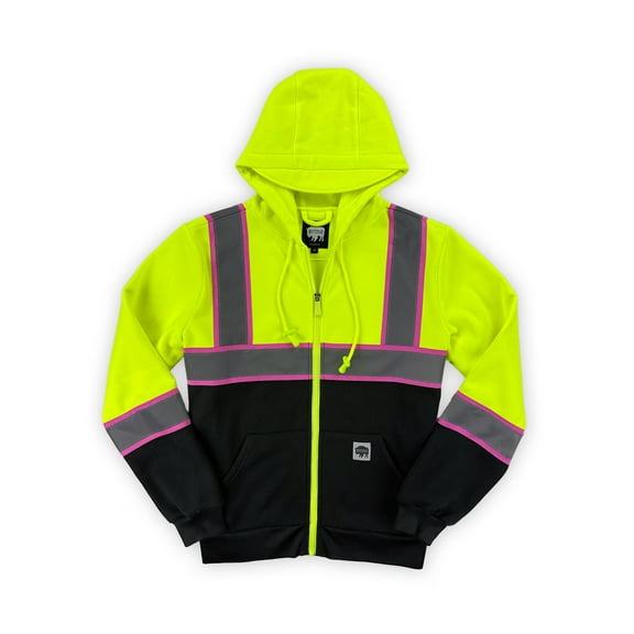 Buffalo Outdoors® Workwear Women's Hi Vis Safety Hooded Sweatshirt