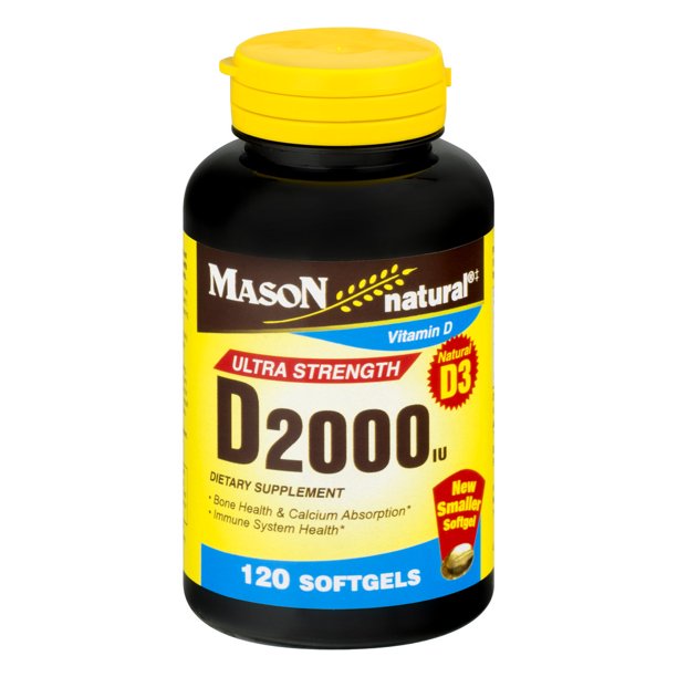 Mason Natural Vitamin D3 2000 IU Ultra Strength Softgels 120 ea