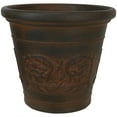 thumbnail image 2 of Sunnydaze Arabella 16" x 16" x 13.5" Round Rust Polyresin Outdoor Planter Pot, 2 of 8
