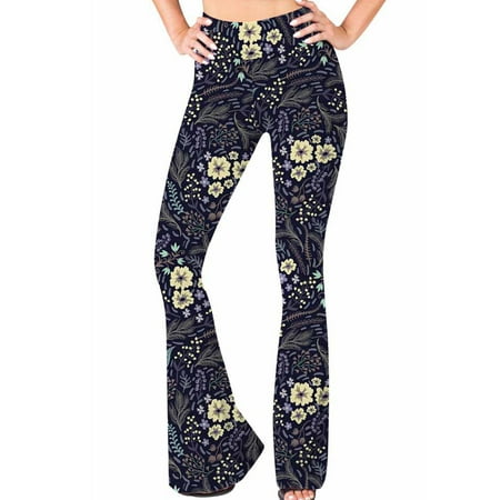 

Avamo Women Yoga Flare Pants Lounge Vintage Boho Print Jersey Pants Comfy Workout Joggers Flares Palazzo Booy Leg Trousers