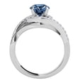thumbnail image 3 of Aonejewelry 1.25 Ct. Ttw Blue and White Diamond Halo Engagement Ring In 14K White Gold, 3 of 4