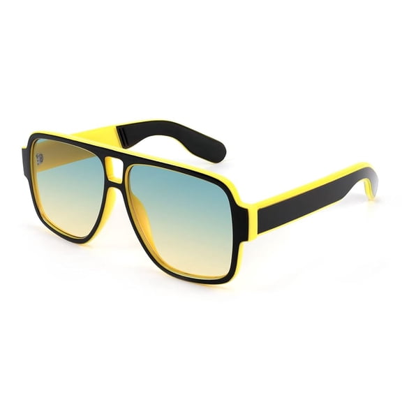 Karsaer Retro 70s Aviator Sunglasses for Men Women, Vintage Double Bridge Square Frame Pilot Sun Glasses K7123
