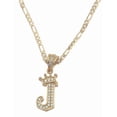thumbnail image 1 of Cadena y dije de brillos con corona de oro laminado letra J, 1 of 8
