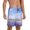 thumbnail image 2 of Wukai Lavender Fields Under Blue Sky Men’s Short Pajama Pants With Pockets Soft Sleep Pj Shorts for Men-4X-Large, 2 of 6