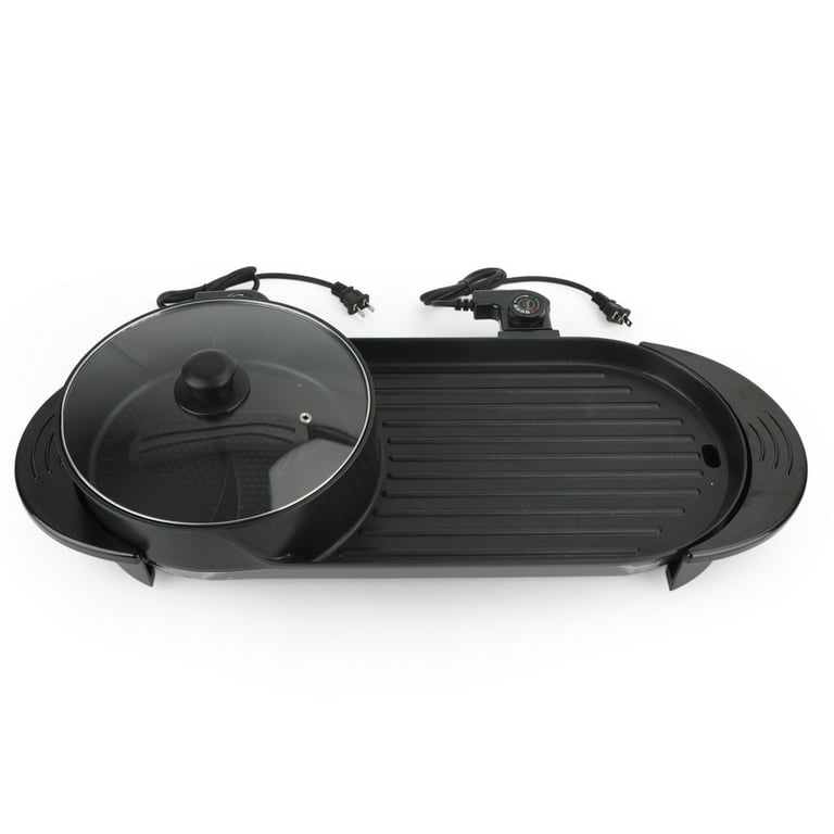 Kitcheniva Electric Nonstick Portable Grill With Hot Pot 2 In 1, 1