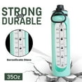 thumbnail image 6 of PLUVIA 35 oz Glass Water Bottle – BPA-Free, Thick Borosilicate Glass, Hydration Tracking (Mint Green), 6 of 7