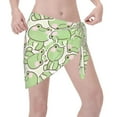 thumbnail image 3 of Kll Cute Frog Print Women'S Sarong Coverups Short Bathing Suit Wrap Skirt Beach Wrap Swimsuit Cover Ups, 3 of 7