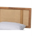 thumbnail image 5 of Baxton Studio Nura Mid-Century Modern Walnut Brown Finished Wood and Synthetic Rattan Full Size Platform Bed, 5 of 6