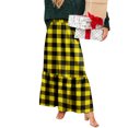 thumbnail image 5 of LWavelet Plaid Tiered Maxi Skirt Women Stylish Fall Casual Flowy Versatile Bottoms Yellow L, 5 of 6