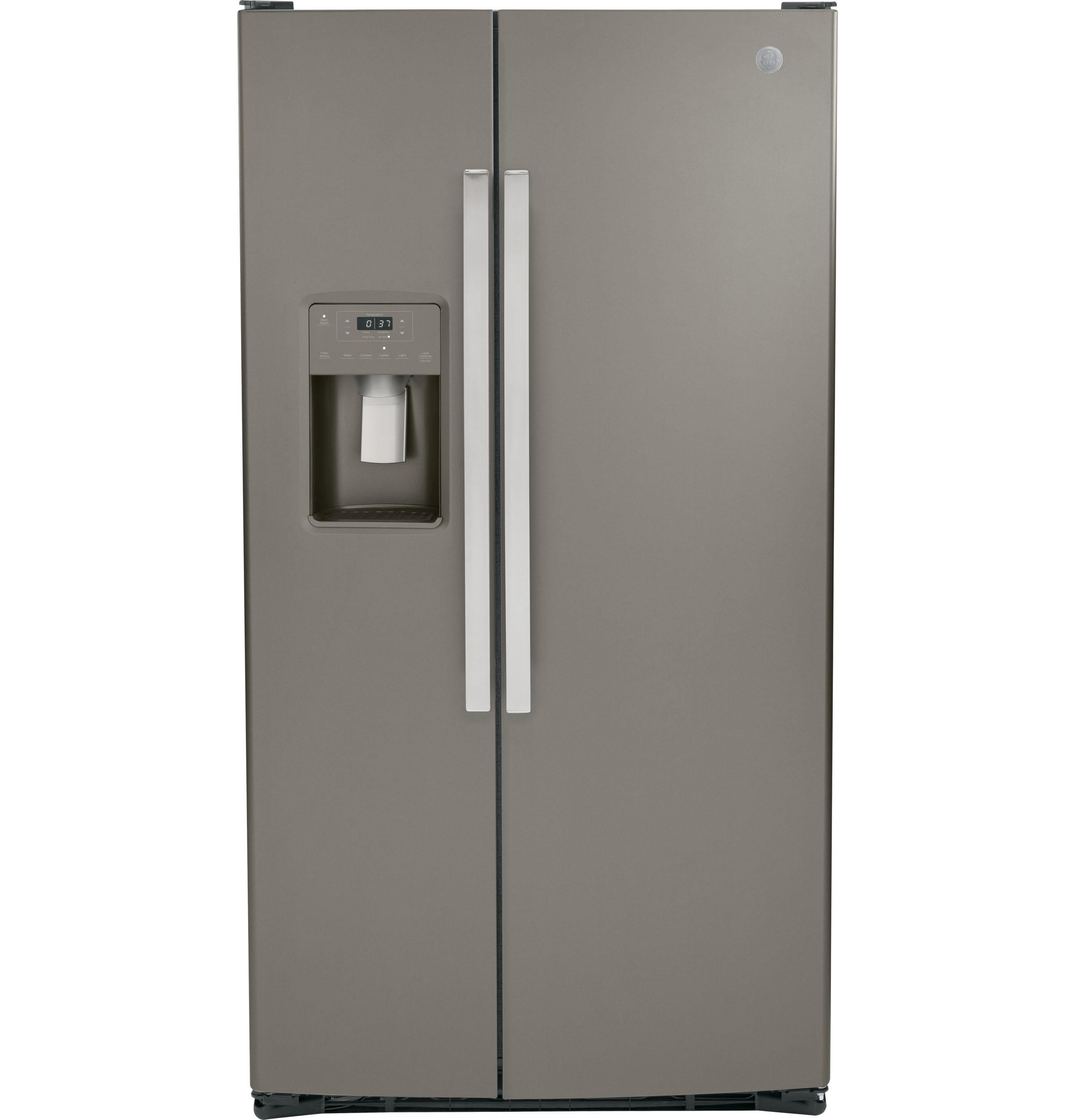 GE 25.3 Cu. Ft. Appliances Side-By-Side Refrigerator, Grey 72.00 x 36.00 x 34.00