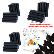 leaveforme Bass Traps Acoustic Foam, 6 Pack Acoustic Panels Bass Traps Corner Studio Foam, Ideal for Home Theater, Recording Room and Studio