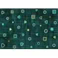 thumbnail image 1 of Ahgly Company Indoor Rectangle Abstract Turquoise Blue Contemporary Area Rugs, 2' x 5', 1 of 4