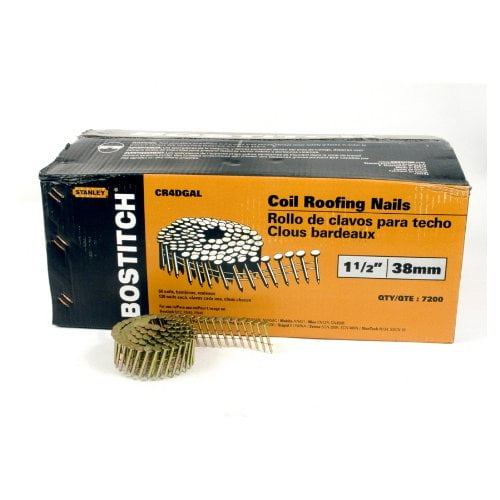Bostitch Cr4dgal 1 1 2 Inch Smooth Shank 15 Coil Roofing Nails 7 200 Qty Walmart Canada