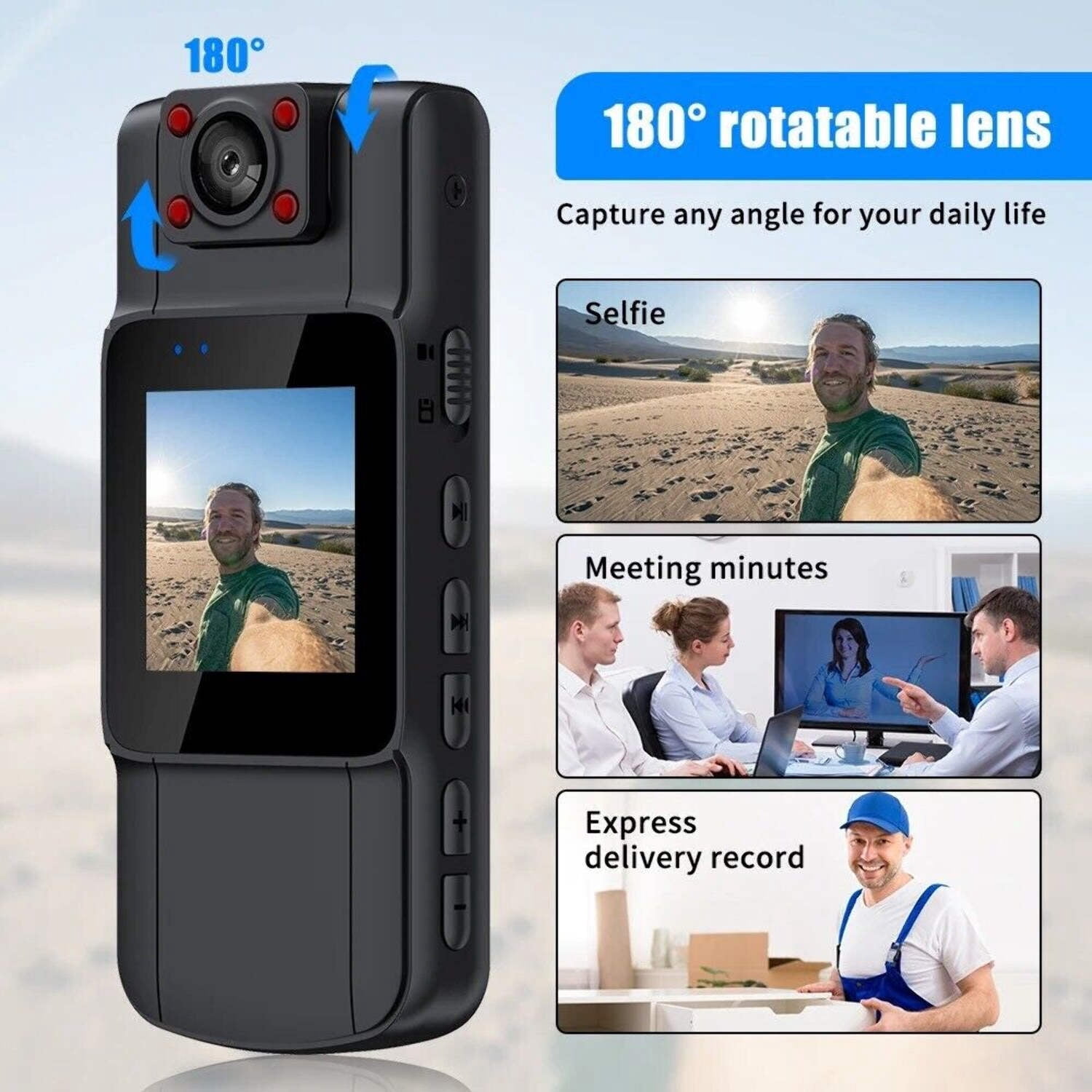 1080P Mini Police Body Camera with HD Video and IR Night Vision 20 Hours