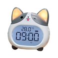 thumbnail image 3 of Reloj despertador Corgi para niños, luz nocturna, multifuncional, doble alarma, reloj de mesa. gris, 3 of 9