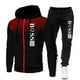 thumbnail image 2 of Conjuntos de ropa deportiva de moda para hombre, chándal cálido a prueba de viento para primavera y otoño, sudaderas con capucha y pantalones deportivos con cremallera estampadas a la moda para hombre, 2 of 4