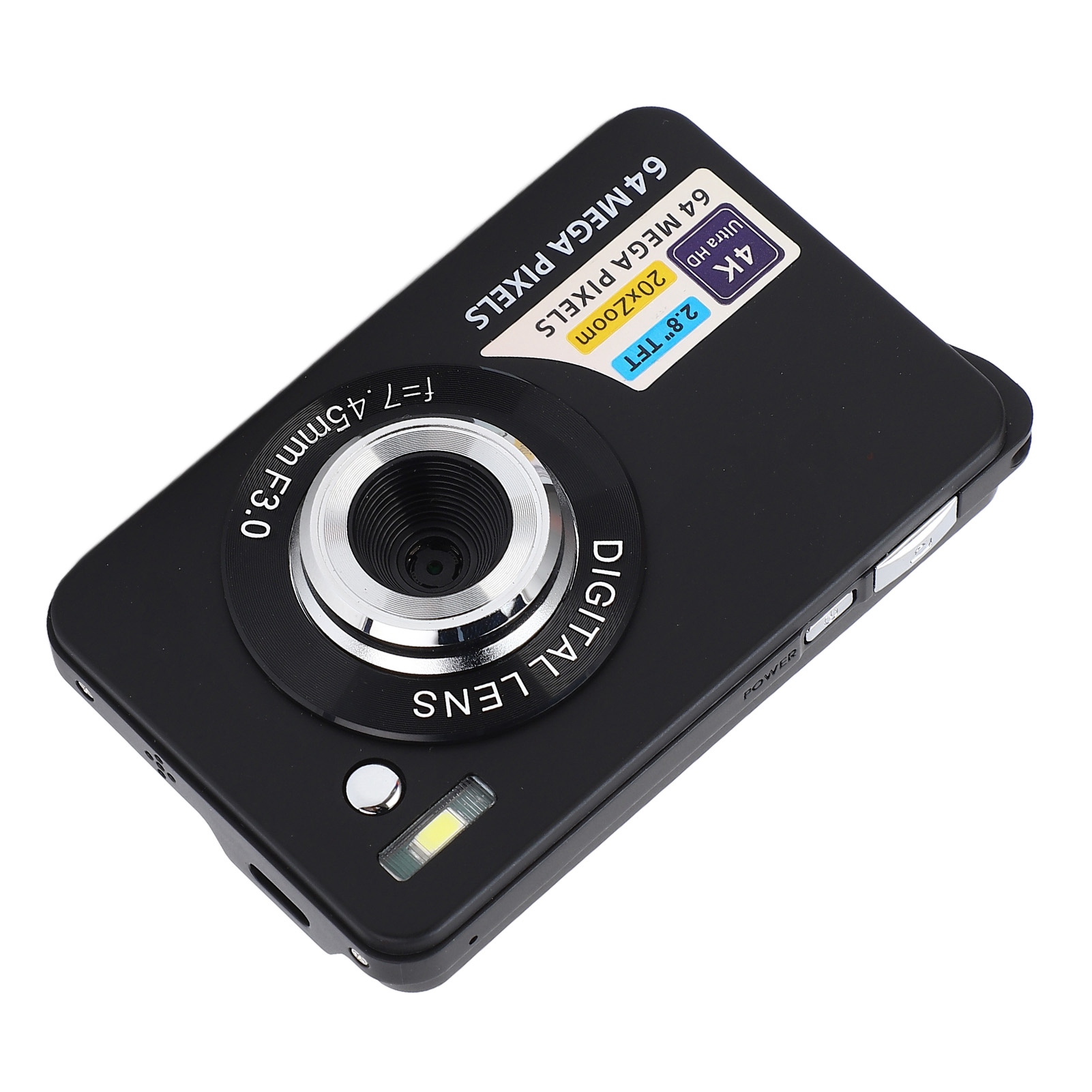 M Buder 2.8in 4K 64MP HD Digital Camera 20X Zoom Autofocus Portable Vlogging Camera for Girls Boys Teenagers Black - 4.3 inches / 11 cm