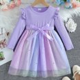thumbnail image 2 of Toddler Girl Dresses Ruffle Long Sleeve Baby Girl Fashion Casual Tutu Dresses, 2 of 4