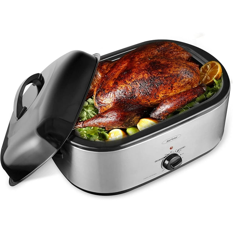 20 Quart Turkey Roaster Oven & Triple Slow Cooker Food Warmer