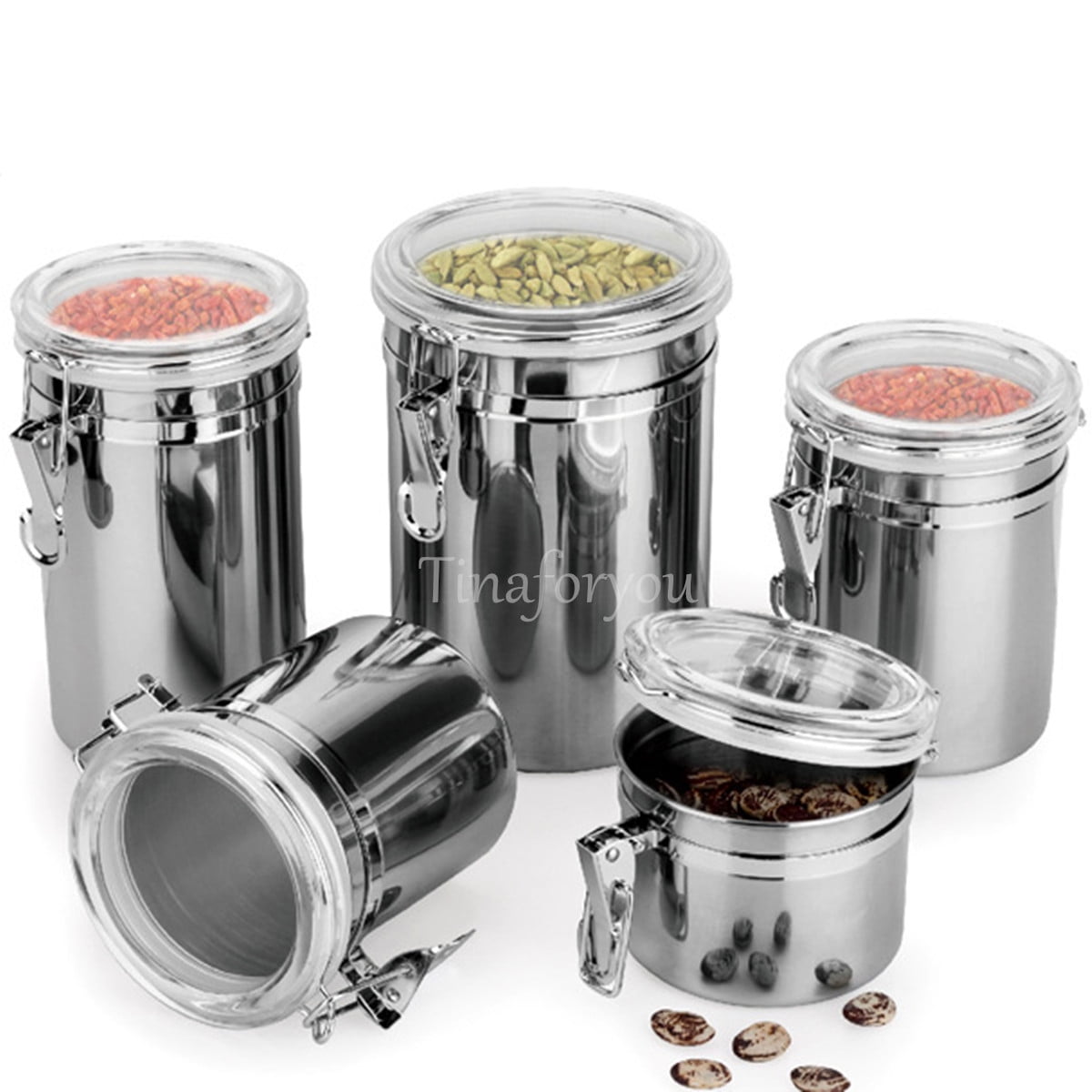 Durable Stainless Steel Canister Sugar Tea Milk Powder Dry Storage Durable Stainless Steel Canister Sugar Tea Milk Powder Dry Storage Container New