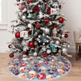 thumbnail image 5 of Rocae music Skull record Retro for Christmas Tree Skirt with Pom Pom Trim for Holiday Party for Holiday Home Decor Indoor Outdoor-48", 5 of 7