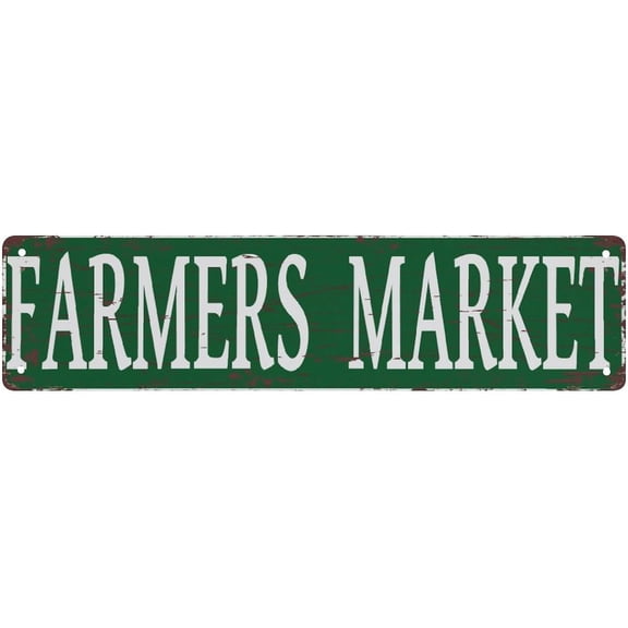 Vintage Metal Tin Sign Farmers Market Vintage Rustic Retro Decor Funny Metal Tin Sign For Home Garage Wall Decor 4X16 Inch