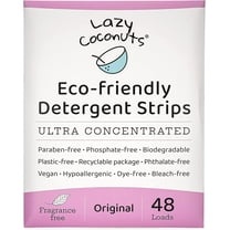 LAZY COCONUTS Eco Friendly, Plant Powered Laundry Detergent Strips - Fragrance Free, Unscented, Ultra Concentrated, Earth Friendly No Plastic - Lightweight For Home, Dorms, Travel, Camping