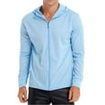 thumbnail image 4 of Raenseen Men's Hiking Shirts UPF 50+ UV Sun Protection Long Sleeve Zipper Hoodie Jacket Outdoor Blue XXL, 4 of 8