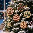 thumbnail image 5 of Clearance! 6Pcs Wooden Christmas Ornaments DIY Pearl Art Kits for Adults, Hanging Diamond Art Christmas Ornaments Set with Pearls, Special-Shaped Gems & Jute Twine, Christmas Decor Craft(C), 5 of 6