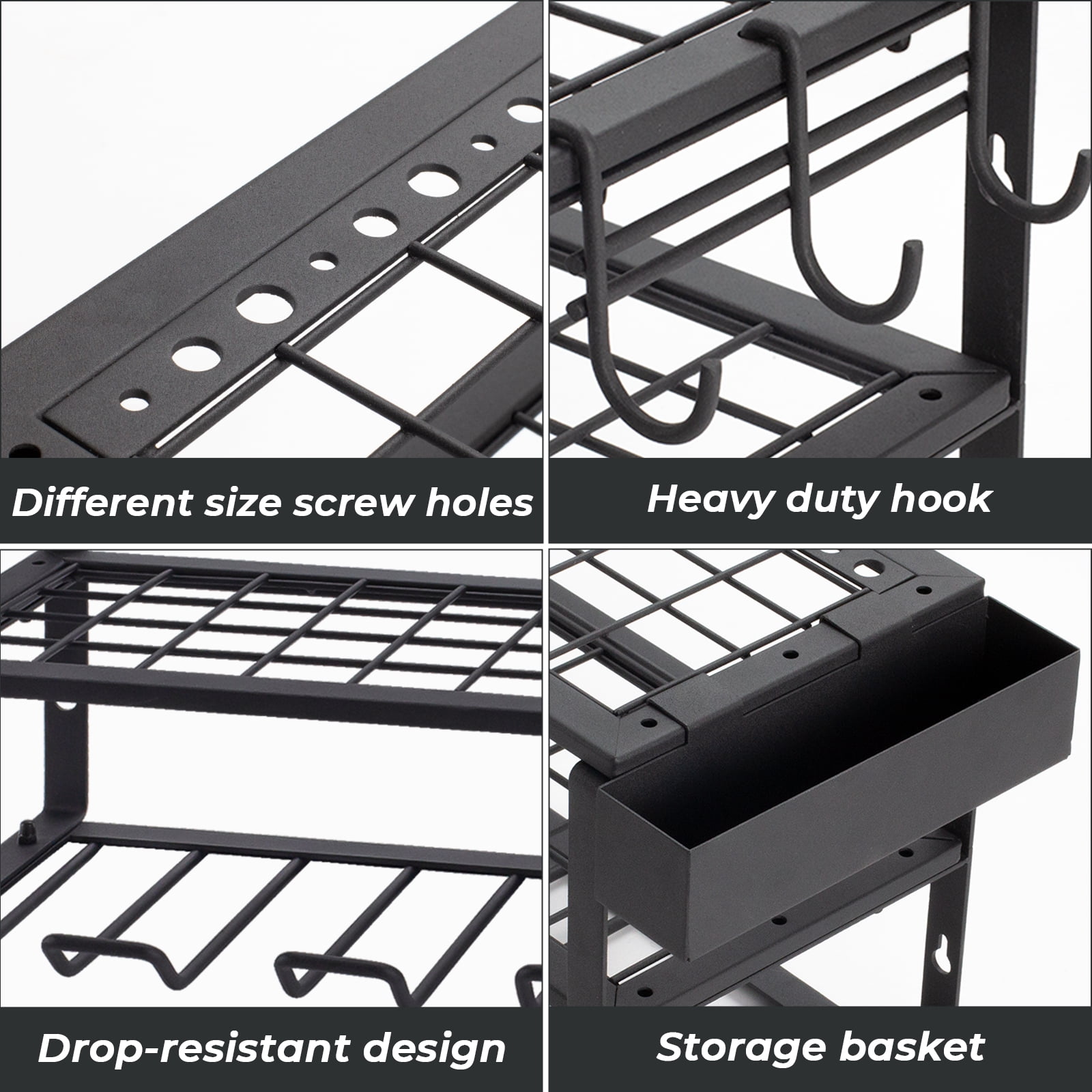 TreeLen Power Tool Organizer Wall Mount, 3 Layers Heavy Duty Drill Holder Suitable for Garage, Workshop and Warehouse