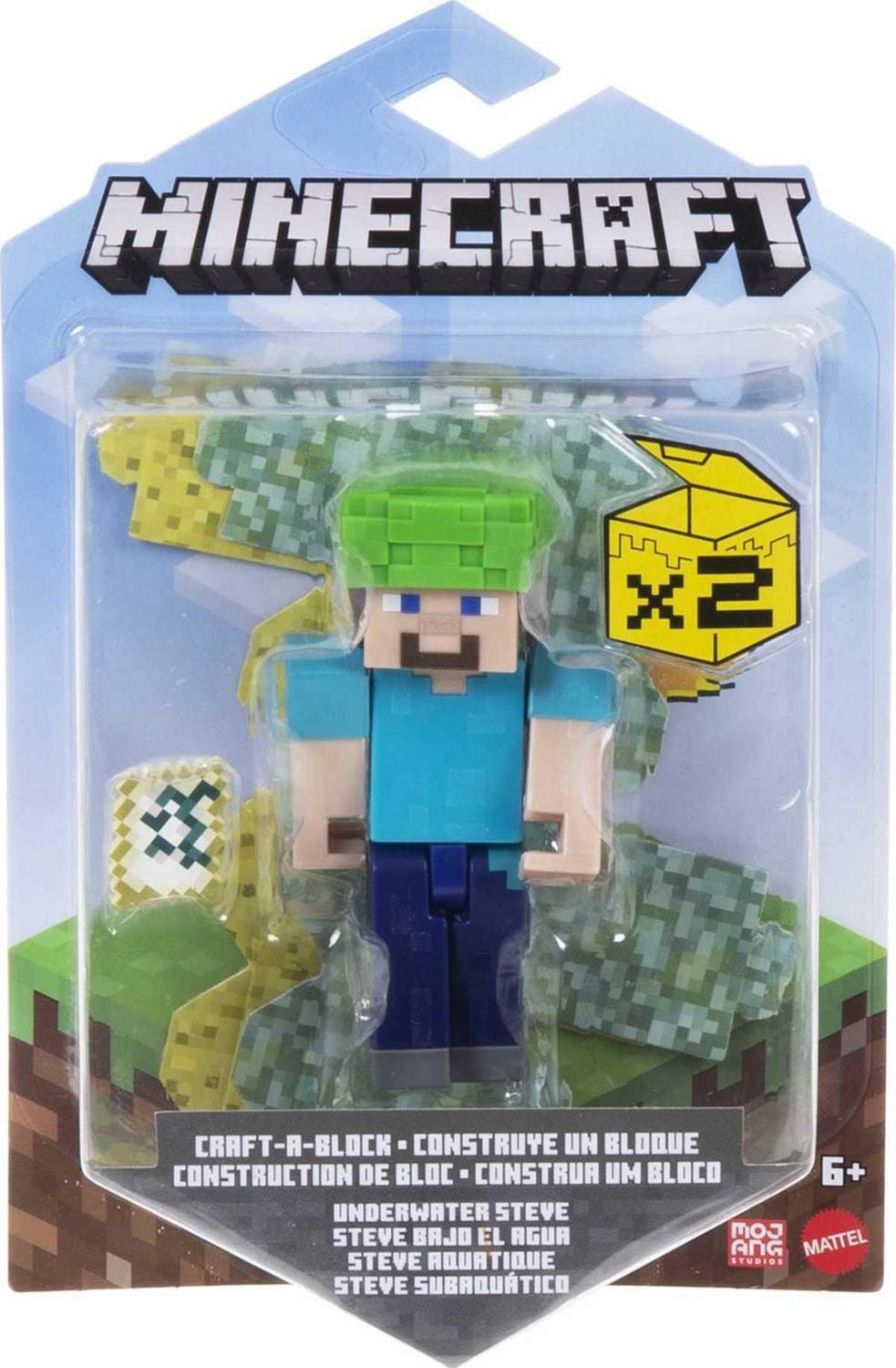 Figurine Steve Aquatique Construction de bloc Minecraft