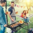 thumbnail image 2 of 3 FT Outdoor Grill Table, Folding Camping Table, Portable Picnic Table Adjustable Height, Lightweight Aluminum Tables for Outside, Beach, Patio, Party, Black, 2 of 8