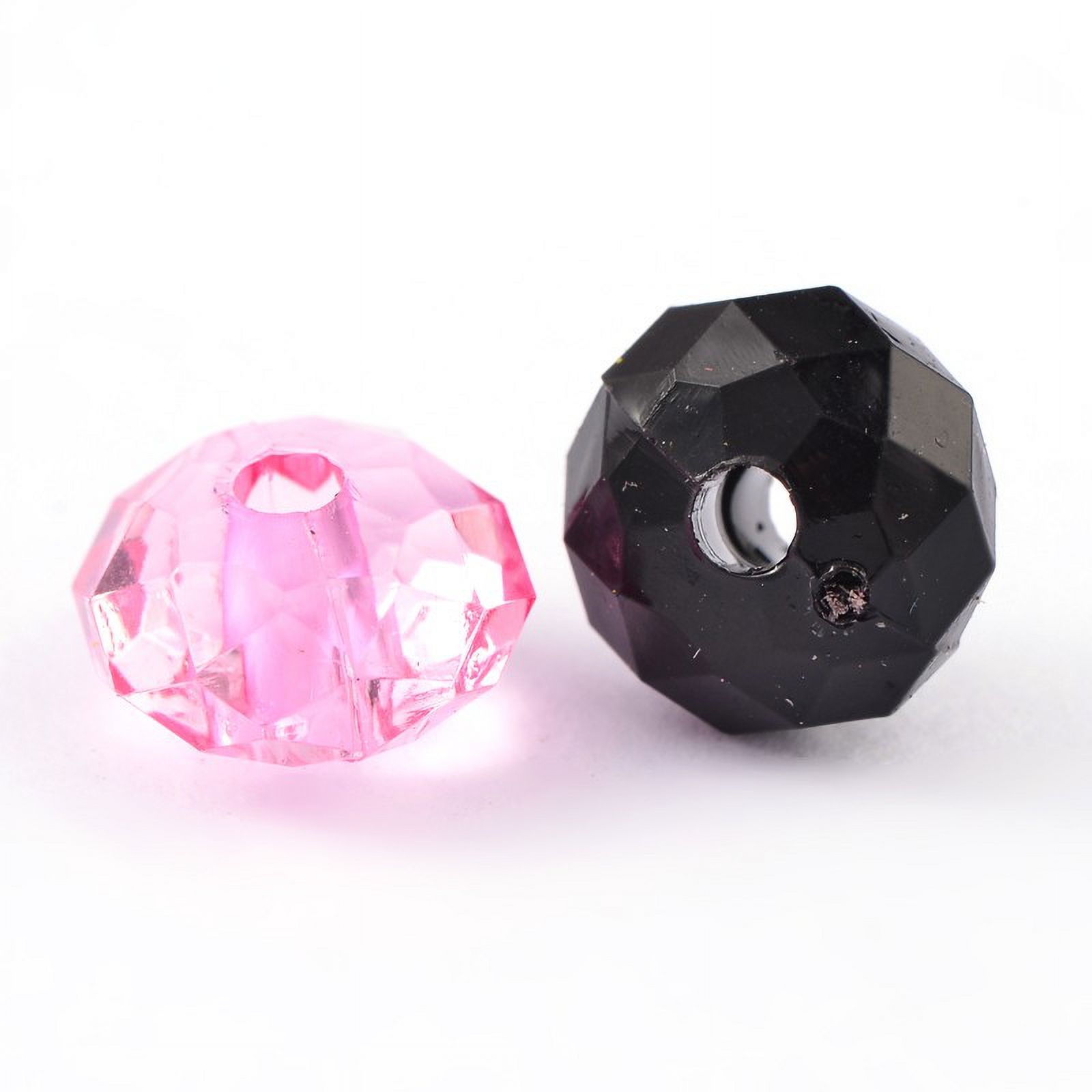 500g Transparent Acrylic Beads Faceted Rondelle Mixed Color 8mm in diameter 5mm thick hole: 1.5mm 2700pcs/500g