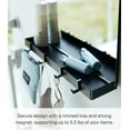 thumbnail image 4 of Yamazaki Home Magnetic Mirror with Storage Rack, Black, Glass, Supports 5.5 pounds, Magnetic, Mirror, 4 of 7