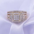 thumbnail image 2 of 1.45 Carat IGI Certified Lab Grown Diamond Cluster Engagement Ring For Women (14K Solid Yellow Gold) Round & Baguette Shape Multi Row Bridal Anniversary Ring Jewelry Gift For Her-6, 2 of 6