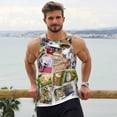thumbnail image 6 of Fotbe pets and birds Collage Pattern Men's Quick Dry Workout Tank Top Gym Muscle Tee Fitness Bodybuilding Sleeveless T Shirt Breathable Workout Shirt-3X-Large, 6 of 7